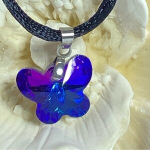 Elegant Purple and Blue butterfly Pendant car charm